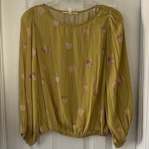 Grade & Gather Floral Blouse in Olive Green and Pink